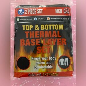 Polar Extreme Men's Thermal Base Layer Set - Black -New in Package
